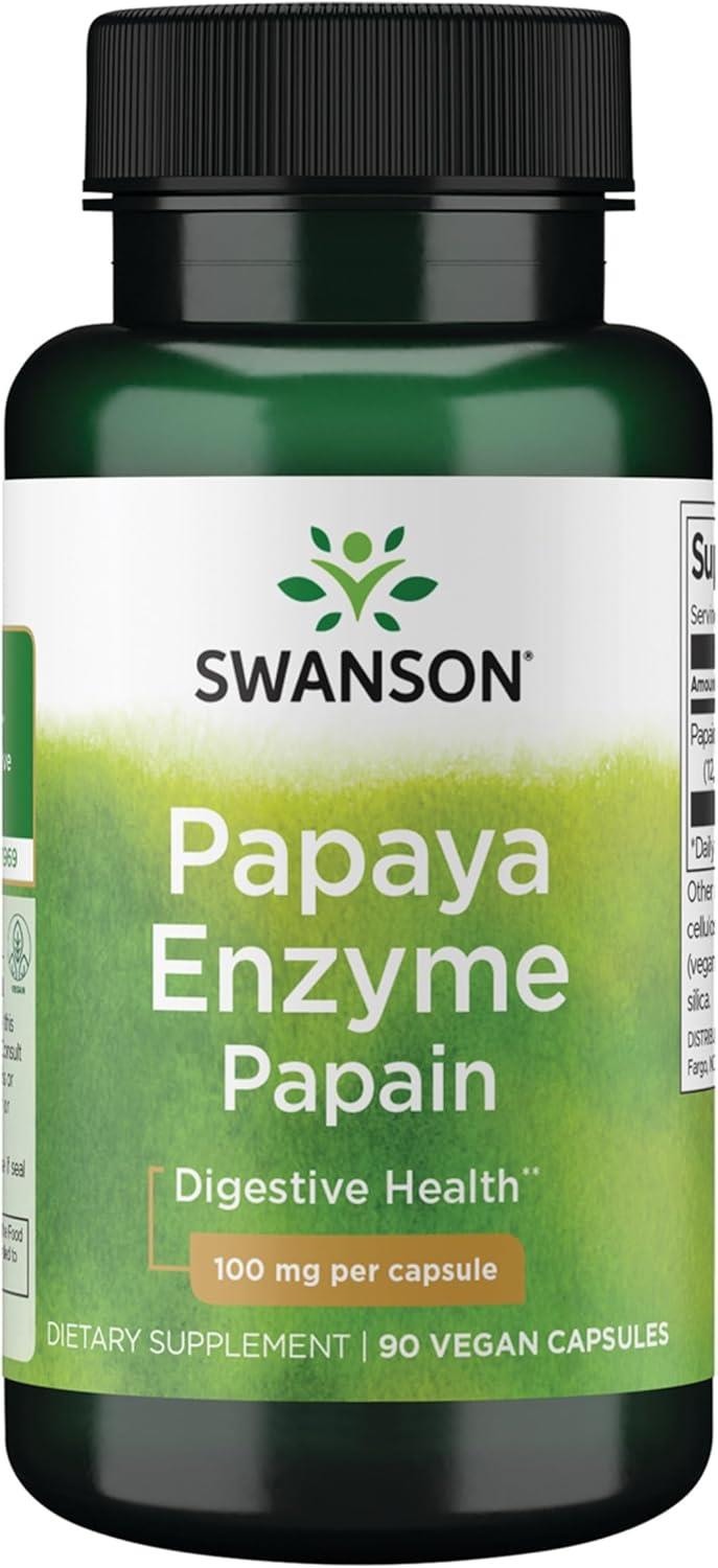 Swanson Papaya Enzyme Papain 100 mg  90 Veggie Capsules-Swanson