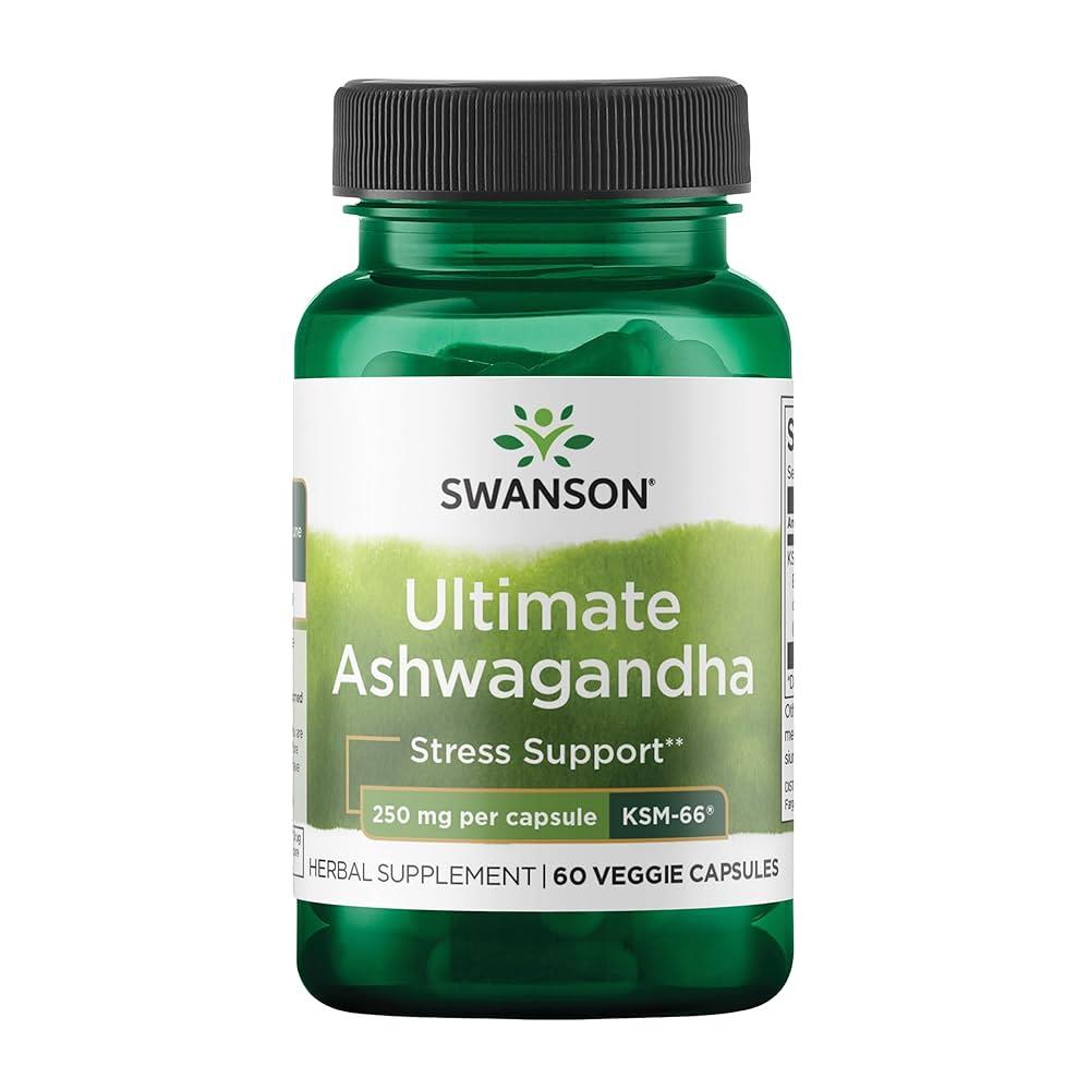 Swanson Ultimate Ashwagandha Ksm66 250 mg 60 Veggie Capsules-Swanson