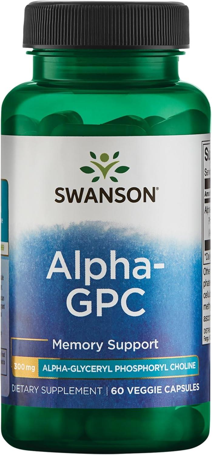 Swanson Ultra Alpha GPC Alpha Glyceryl Phosphoryl Choline 300 mg 60 Veg Capsules-Swanson