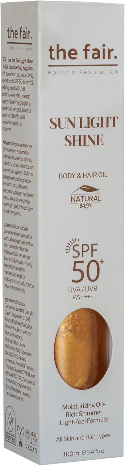 the fair. Sun Light Shine Pa++++ Vücut ve Saç Yağı SPF 50+ 100 ml-The fair.