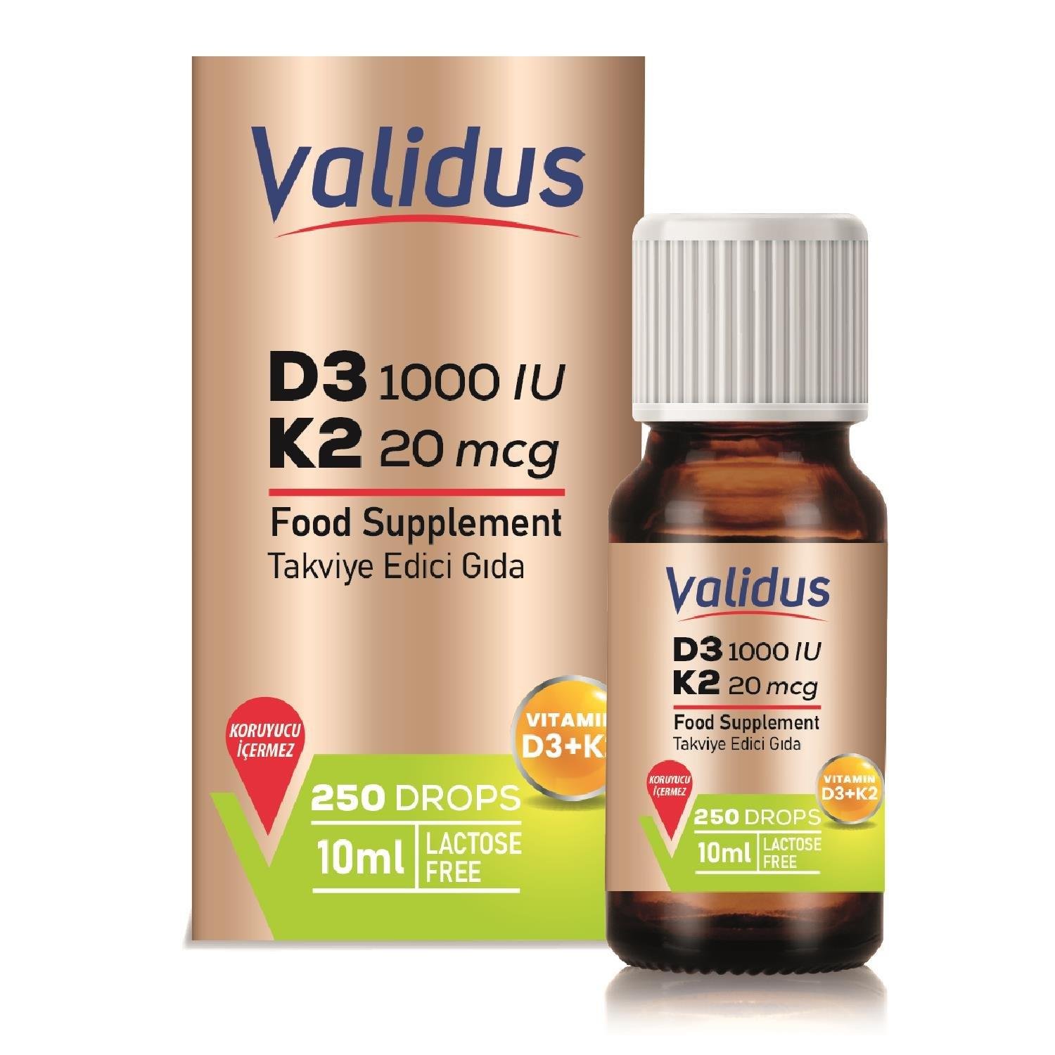 Validus Vitamin D3 K2 Damla 10 ml-Validus