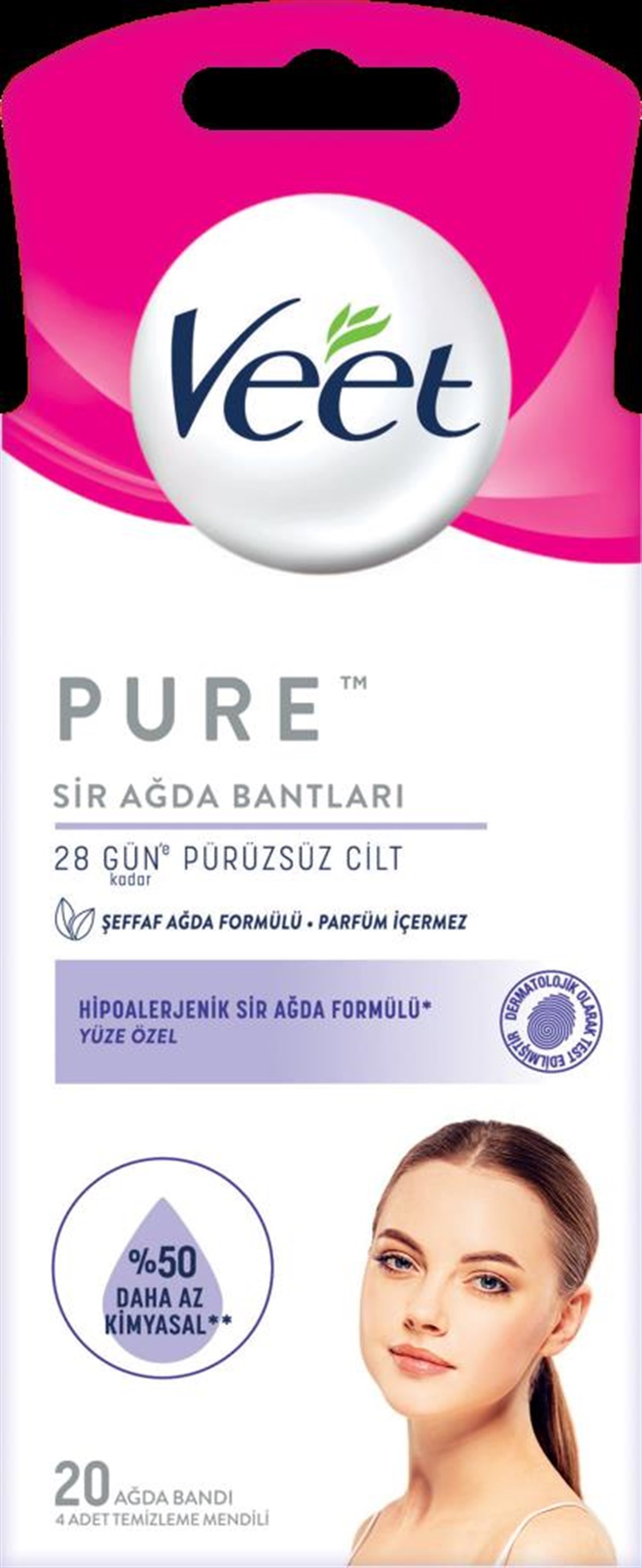 Veet Pure Sir Ağda Bandı Bacak ve Vücut 20 li Paket Hipoalerjenik