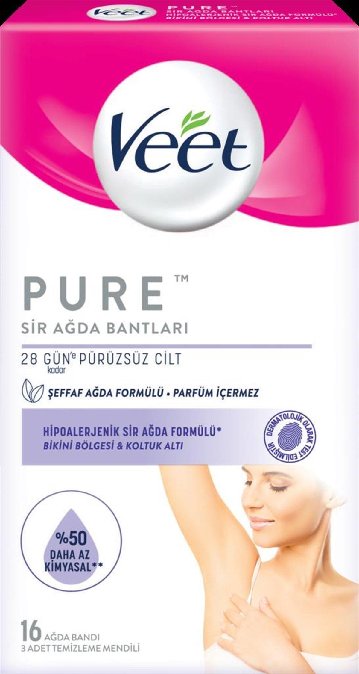 Veet Pure Sir Ağda Bandı Bikini ve Koltuk Altı 16 lı Paket Hipoalerjenik