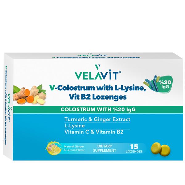 Velavit V-Colostrum With L-Lysine Vitamin B2 Lozenges 15 Pastil-Velavit