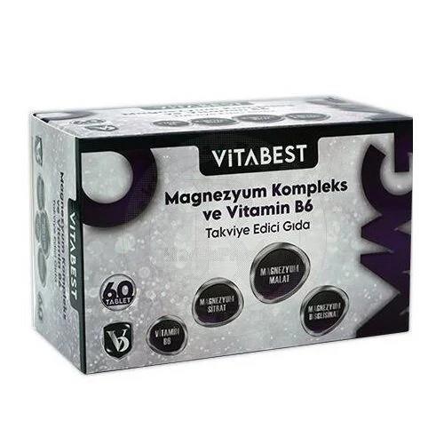 Vitabest Magnezyum Kompleks ve Vitamin B6 60 Tablet-VİTABEST