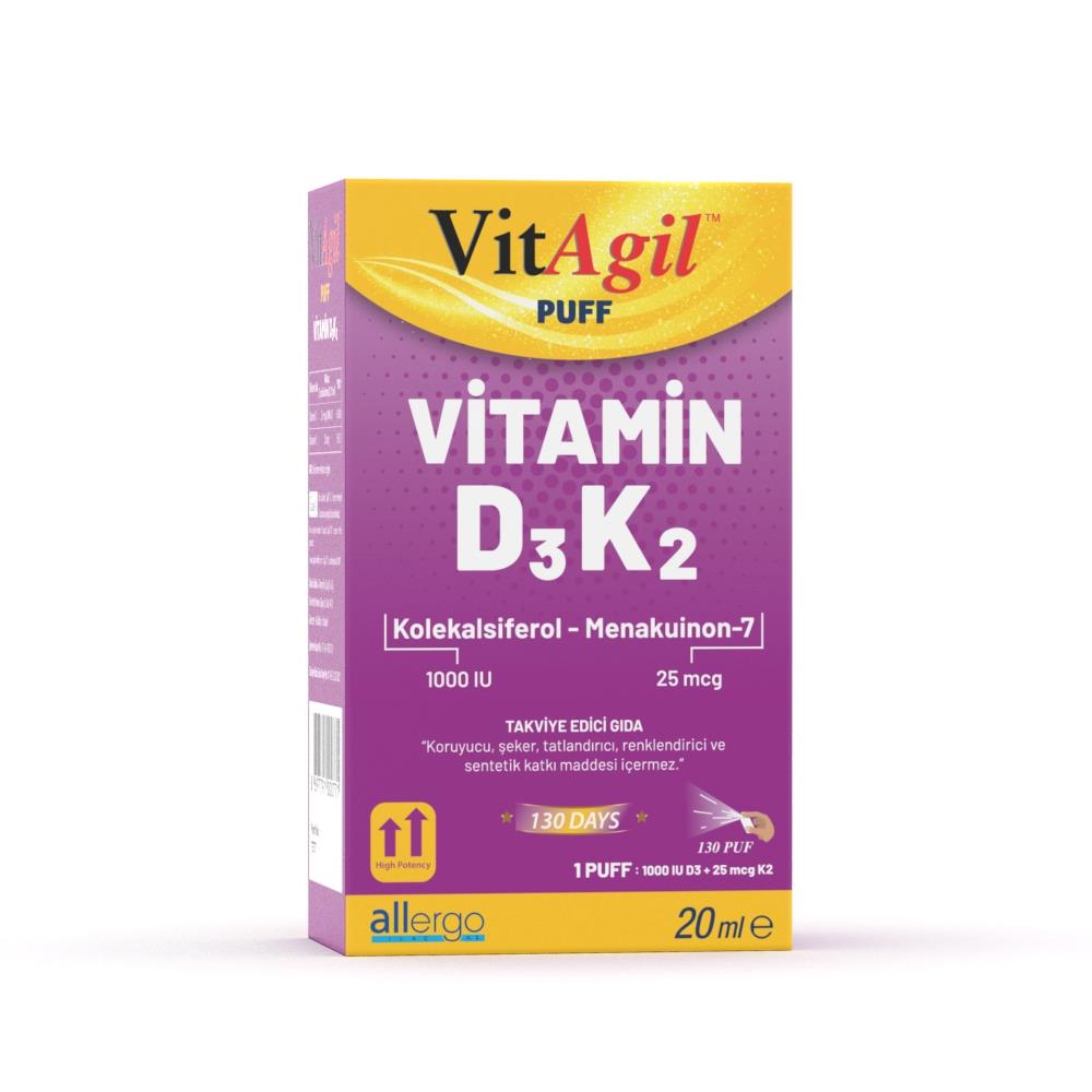 Vitagil Puff Vitamin D3K2 Sprey 20 ml-VitAgil