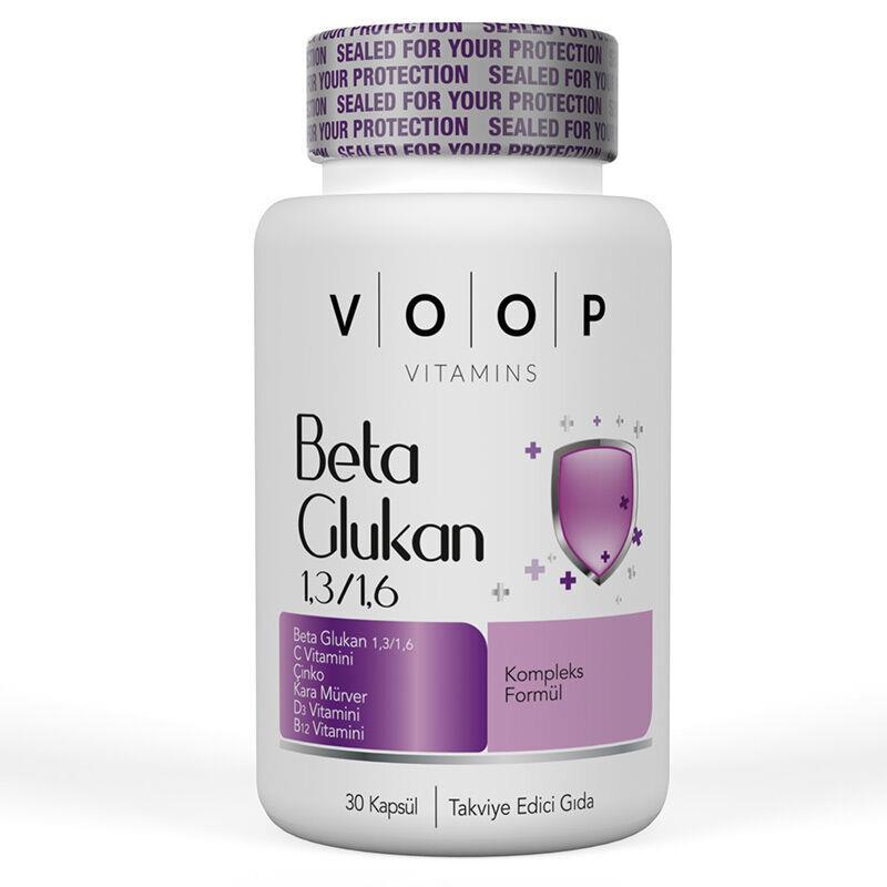 Voop Beta Glukan Kara Mürver + C Vitamini + Çinko 30 Kapsül-Voop