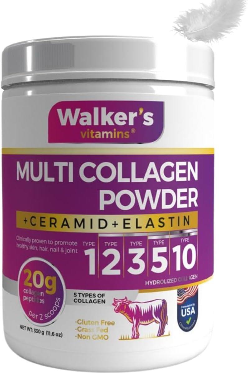 Walkers %100 Saf ve Doğal Ceramide Elastin Cranberry İçeren Çift Hidrolize Kolajen 330 gr-Walkers