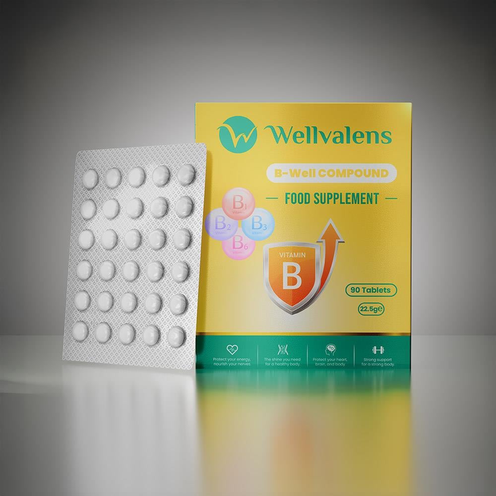 Wellvalens B-Well Compound B Vitamini Kompleksi 90 Tablet-Wellvalens