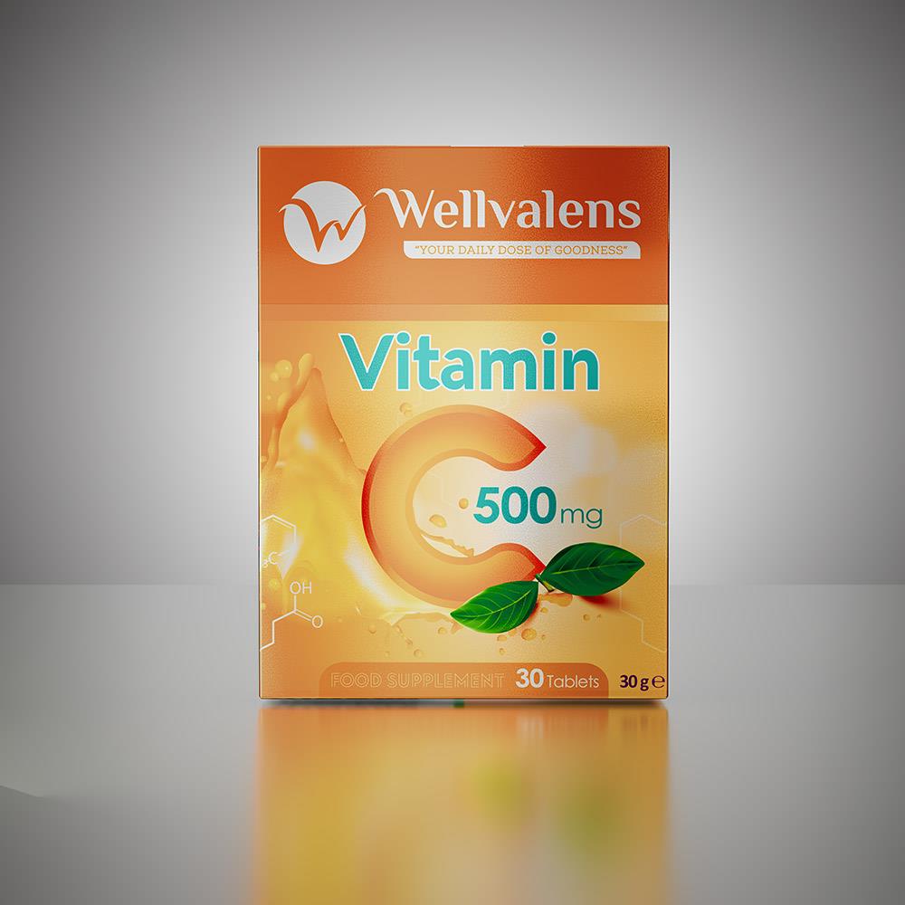 Wellvalens C Vitamini 500 mg 30 Tablet-Wellvalens