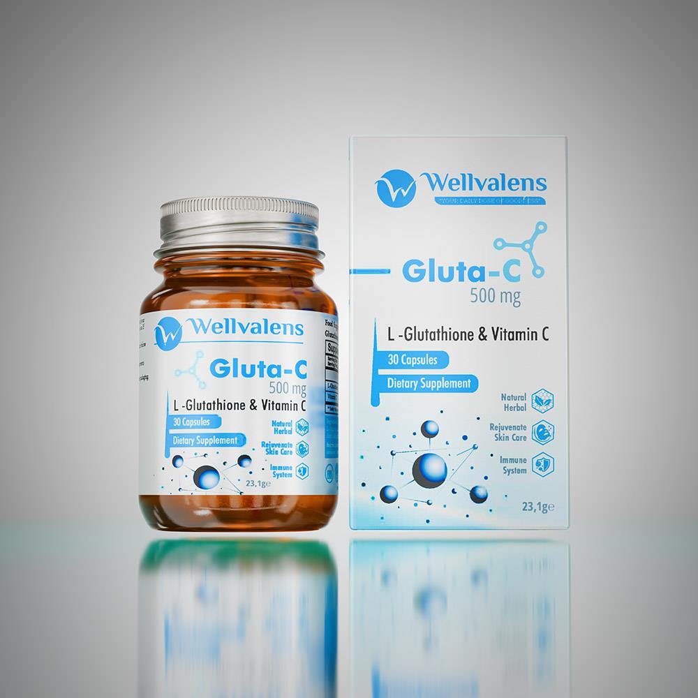 Wellvalens Gluta-C 500 mg 30 Kapsül-Wellvalens