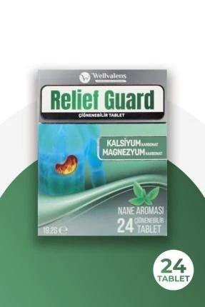 Wellvalens Relief Guard Antiasit Nane Aromalı Magnezyum & Kalsiyum Karbonat 24 Çiğnenebilir Tablet-Wellvalens