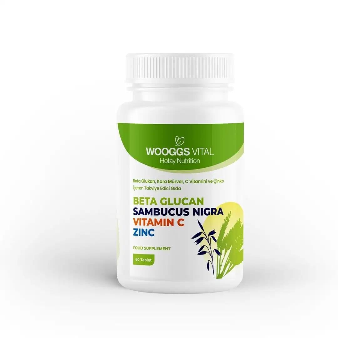 Wooggs Vital Beta Glukan Kara Mürver C Vitamini Ve Çinko 60 Tablet-Wooggs Vital