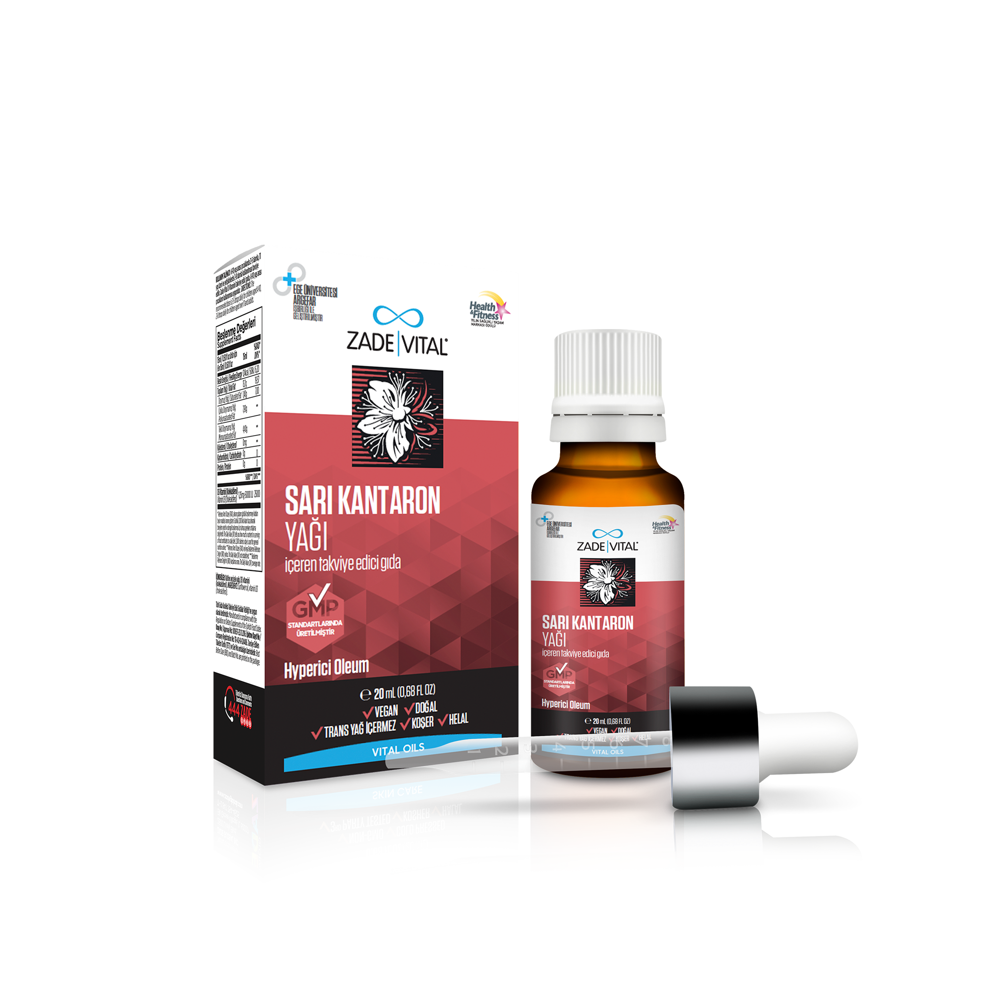 Zade Vital Sarı Kantaron Yağı Cam Şişe 20 Ml-Zade Vital