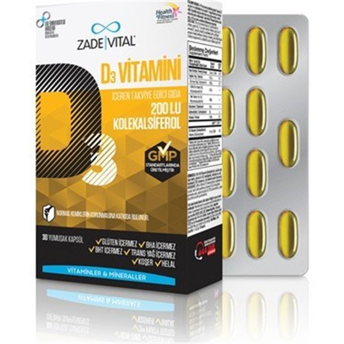 Zade Vital Vitamin D3 30 Kapsül