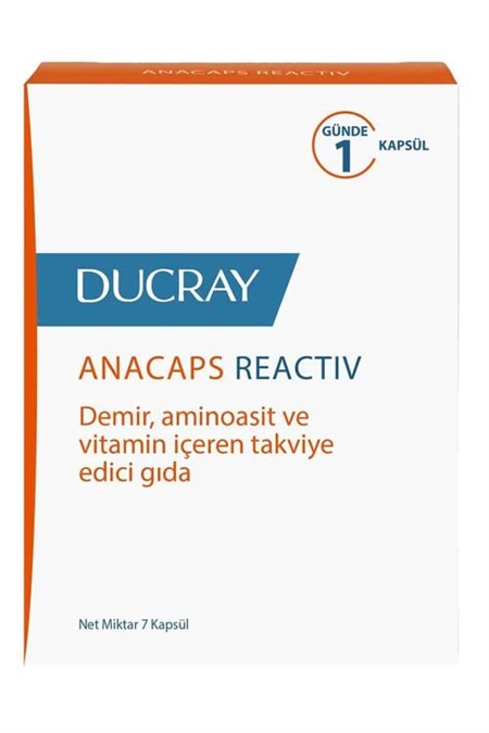 Ducray Anacaps Reactiv 30 Kapsül ( Demir, Aminoasit ve Vitamin İçeren Takviye Edici Gıda )