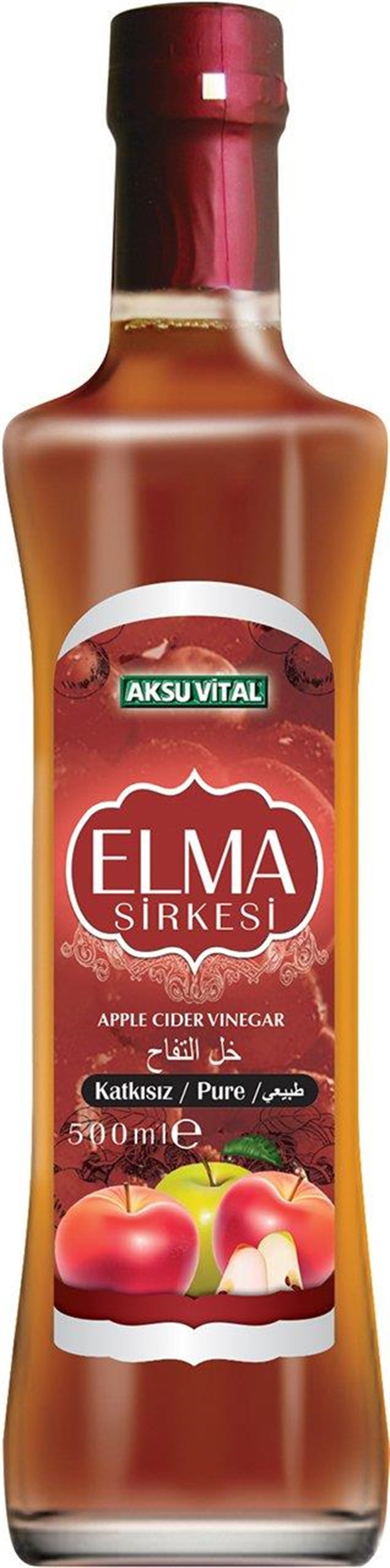 Aksu Vital Elma Sirkesi 500 ml Katkısız Yüzde 100 Doğal