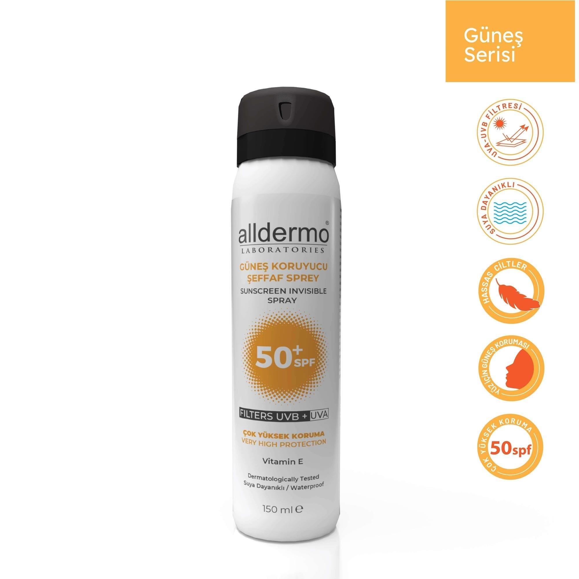 Alldermo Invisible Aerosol Sprey SPF50 150 ml-Alldermo