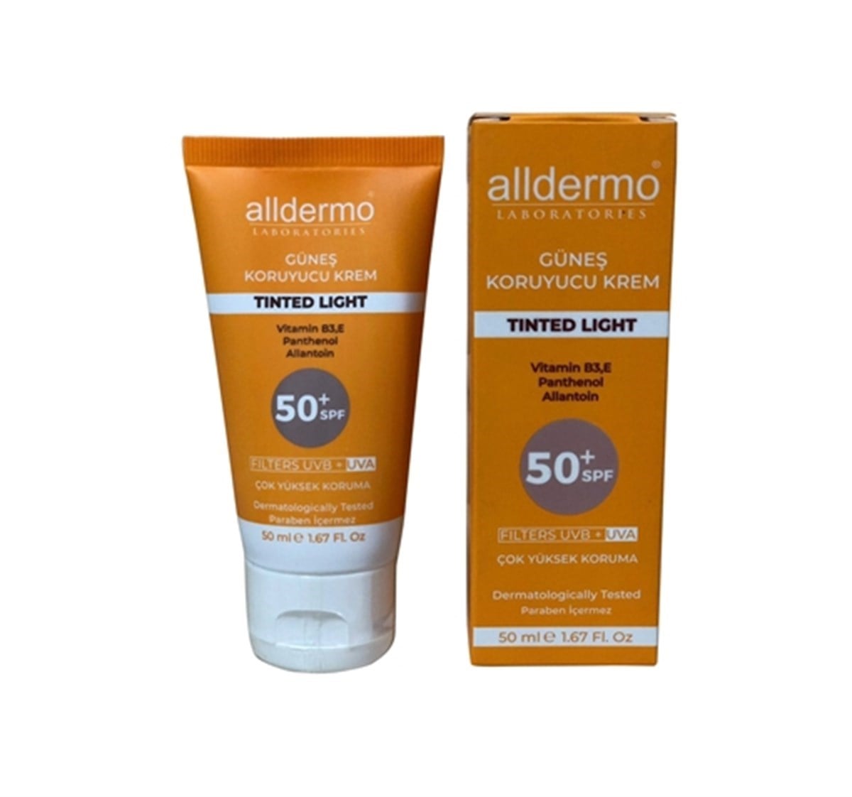 Alldermo SPF 50+ Tinted Light Güneş Koruyucu Krem 50 ml Tüp