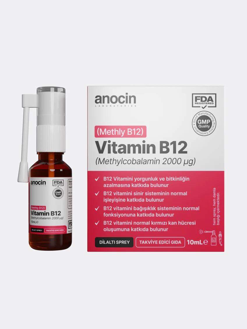Anocin Methyl Cobalamin B12 Sprey 1000 mcg 2000 Ug 10 ml-Anocin