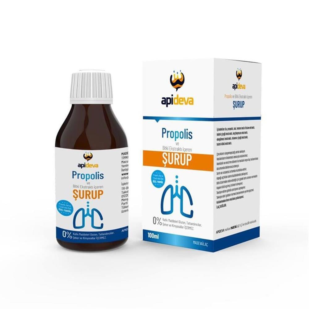 Apideva Propolis ve Bitki Ekstratı İçeren Şurup 100 Ml