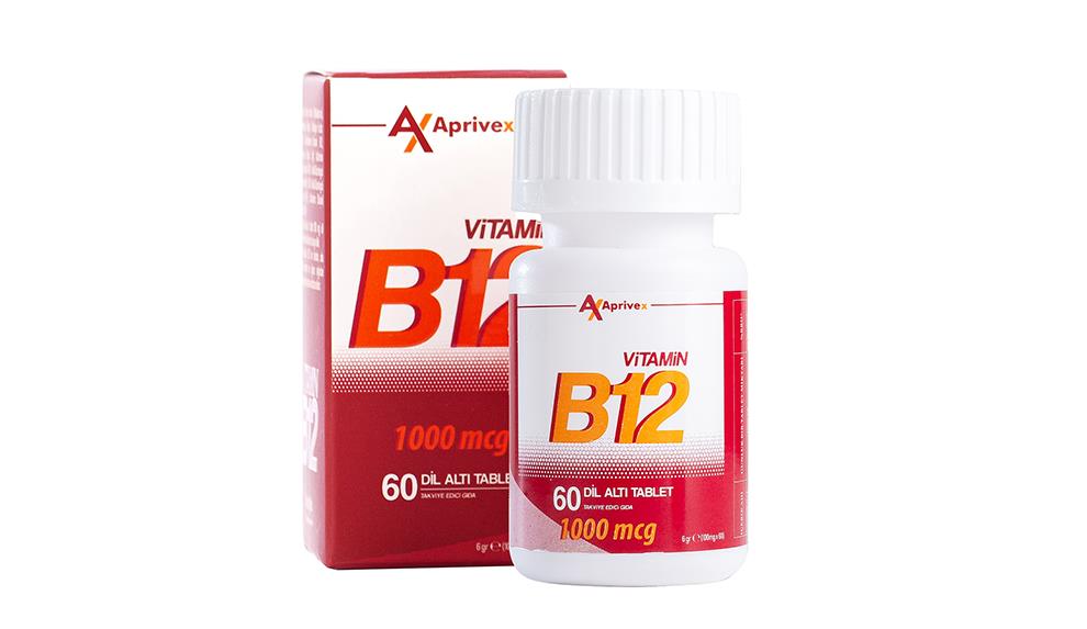 Aprivex Vitamin B12 1000 mcg 60 Dilaltı Tablet-Aprivex