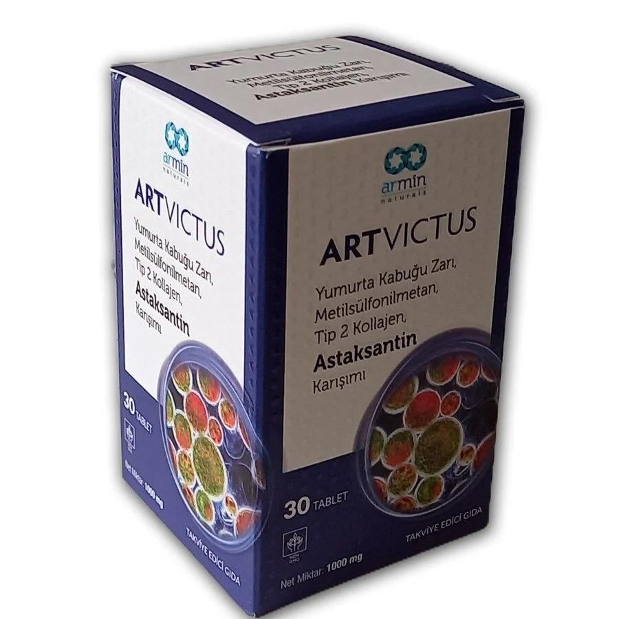 Artvictus Yumurta Kabuğu Zarı Metilsülfonilmetan Tip 2 Kollajen Astaksantin Karışımı 30 Tablet-Armin Naturals