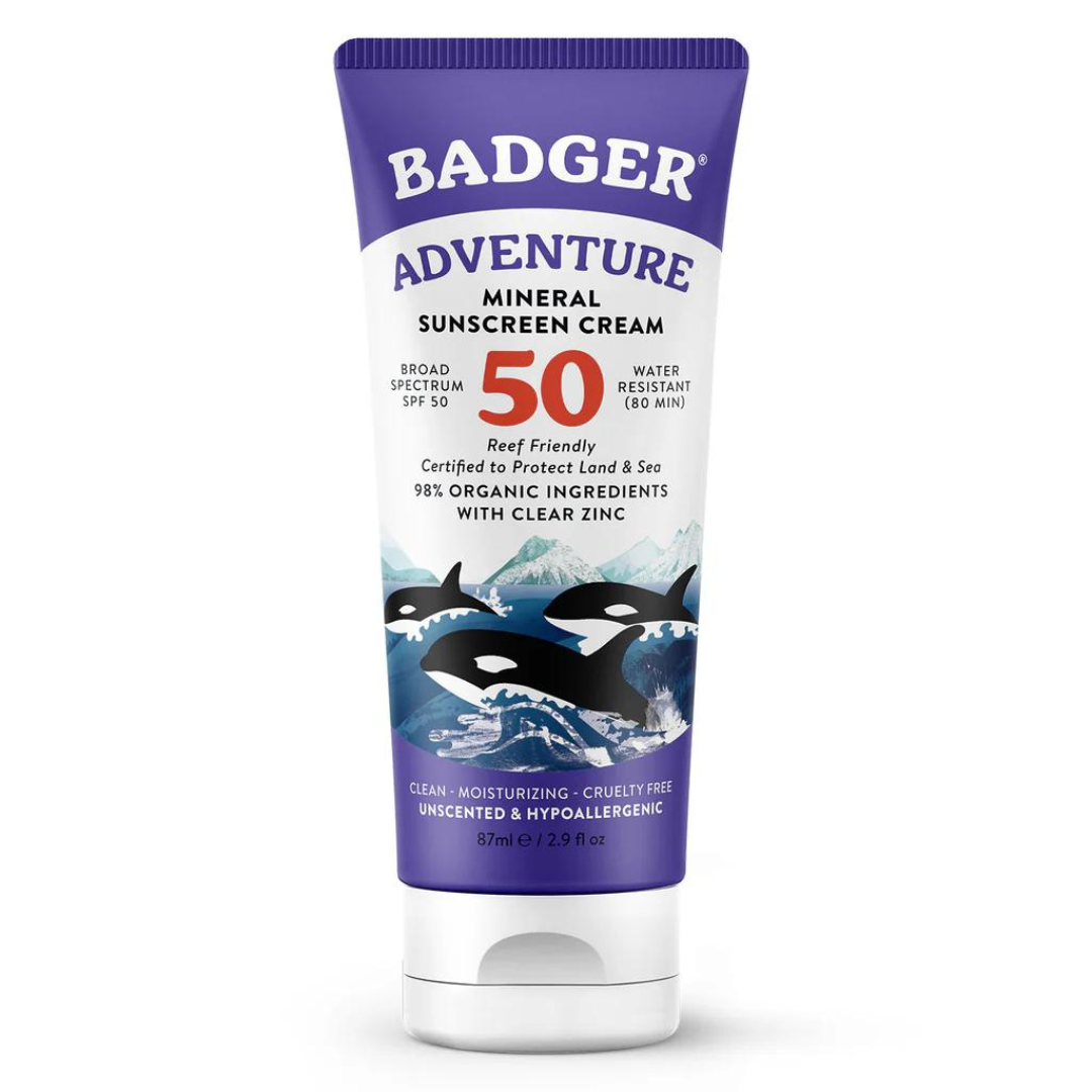 Badger Adventure Sport Suncreen Cream SPF50+ 87 ml-Badger