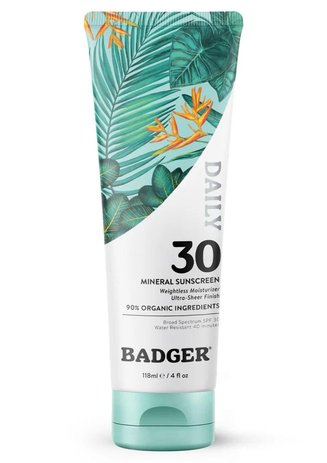 Badger Daily Mineral Organik & Temiz İçerikli Fiziksel Koruyucu Yüz ve Vücut İçin Güneş Kremi SPF30 118 ml-Badger