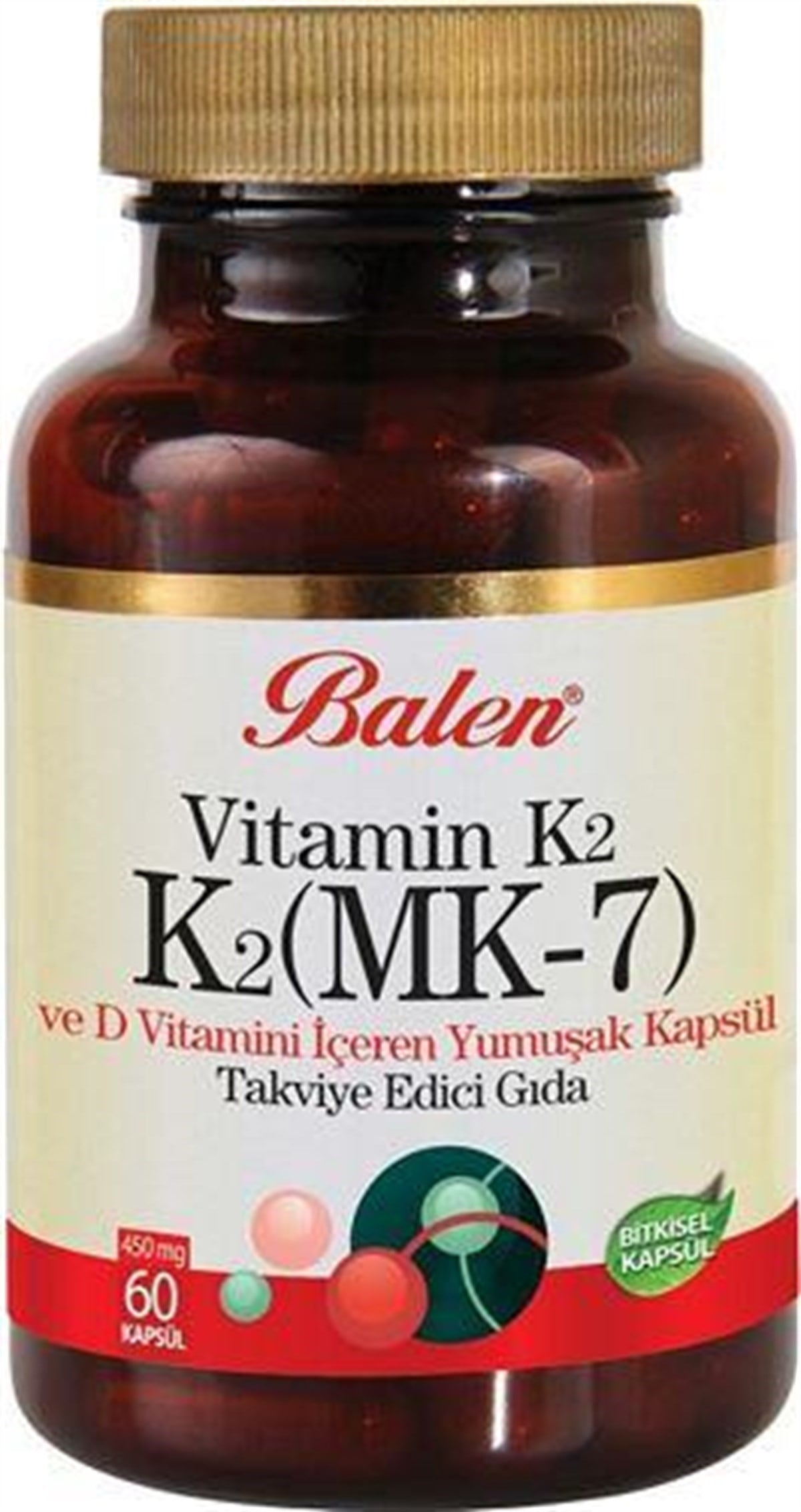 Balen Vitamin K2 D Vitamini K2 MK7 450 mg 60 kapsül