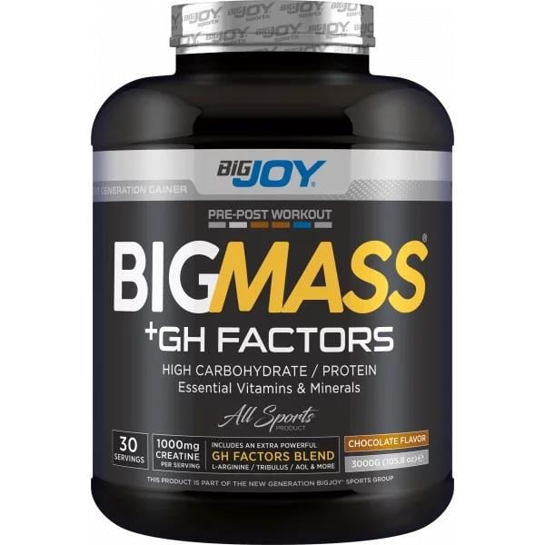 Bigjoy Sports BIGMASS Gainer GH FACTORS Çikolata 3000g-BiGJOY