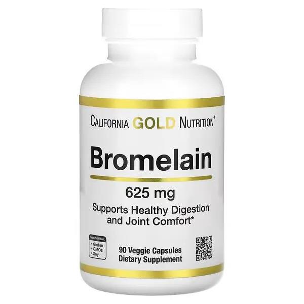 California Gold Nutrition Bromelain 625 mg 90 Veggie Capsules-California Gold Nutrition