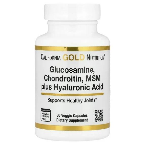 California Gold Nutrition Glucosamine Chondroitin Msm Plus Hyaluronic Acid 60 Veg. Kapsul-California Gold Nutrition