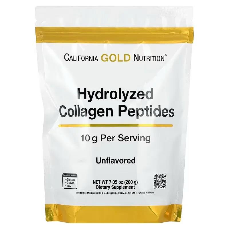 California Gold Nutrition Hydrolyzed Collagen Hair Skin & Nails Type I & Iıı Unflavored 200 gr-California Gold Nutrition