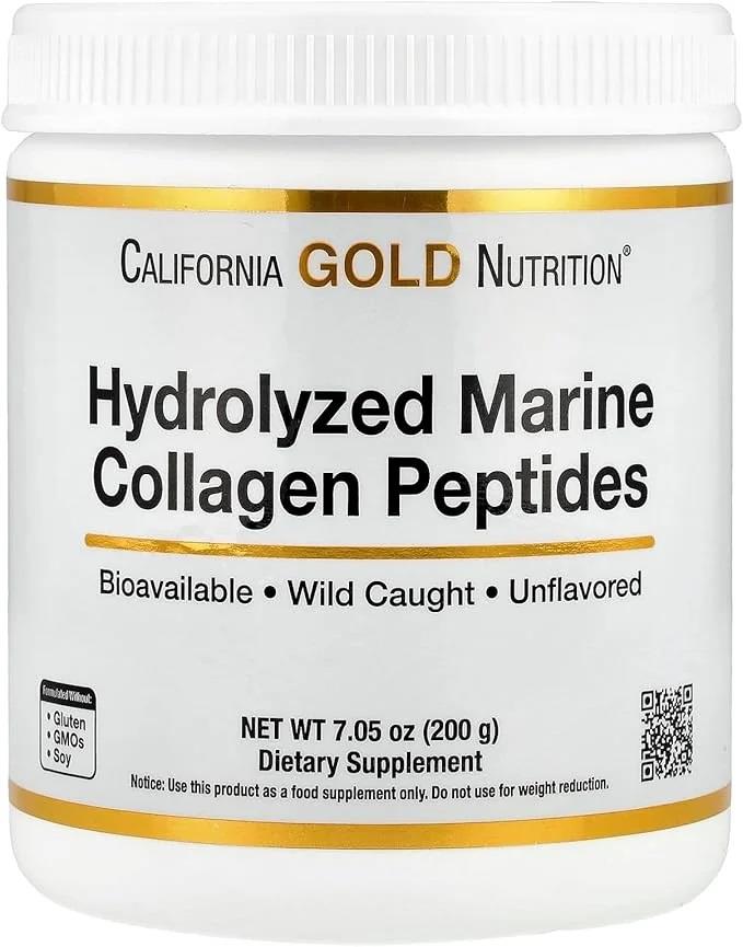 California Gold Nutrition Hydrolyzed Marine Collagen Peptides Unflavored 7,05 oz 200 gr-California Gold Nutrition