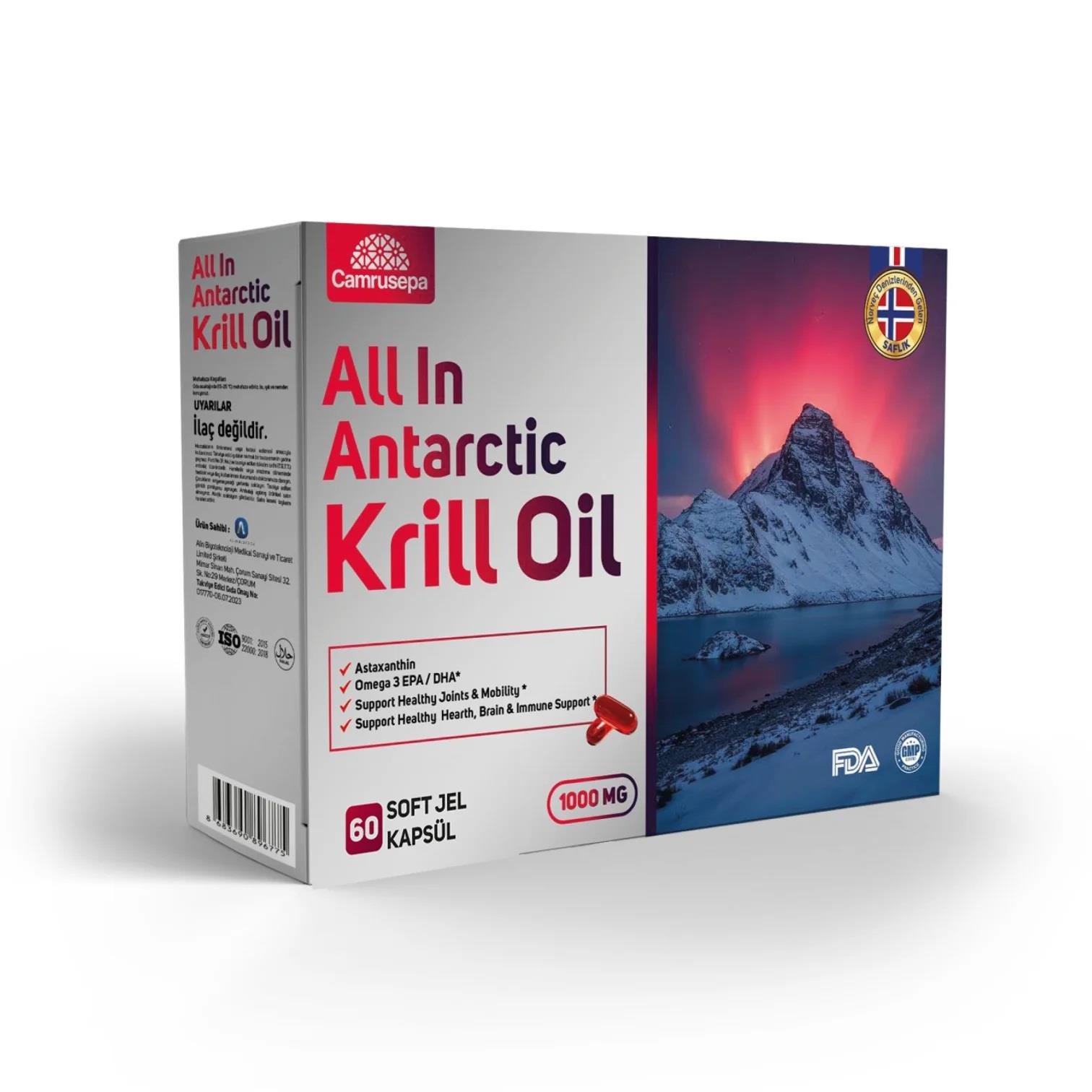Camrusepa All In Antarctic Kril Oil 1000 mg 60 Softjel Kapsül-Camrusepa