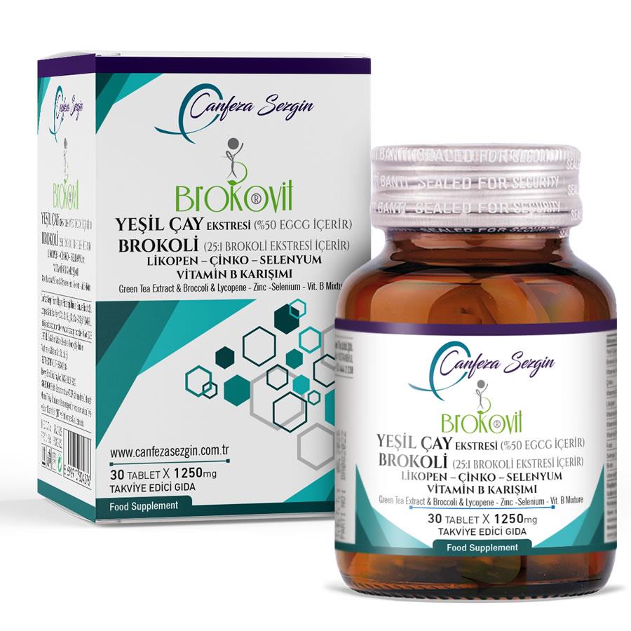 Canfeza Sezgin Brokoli Yeşil Çay Ekstresi Likopen Çinko Selenyum Vitamin B 30 Kapsül-CANFEZA SEZGİN