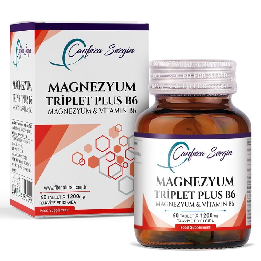 Canfeza Sezgin Magnezyum Triplet Plus B6 Magnezyum Vitamin B6 60 Tablet-CANFEZA SEZGİN
