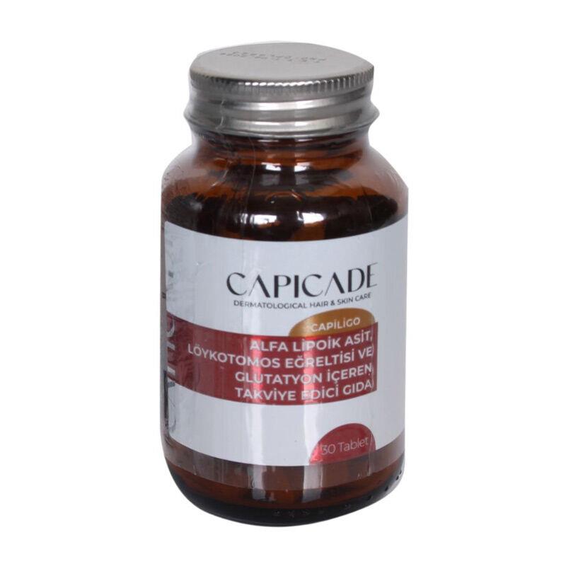 Capicade Capiligo Alfa Lipoik Asit Löykotomos Eğreltisi ve Glutatyon İçeren Takviye Edici 30 Tablet-Capıcade