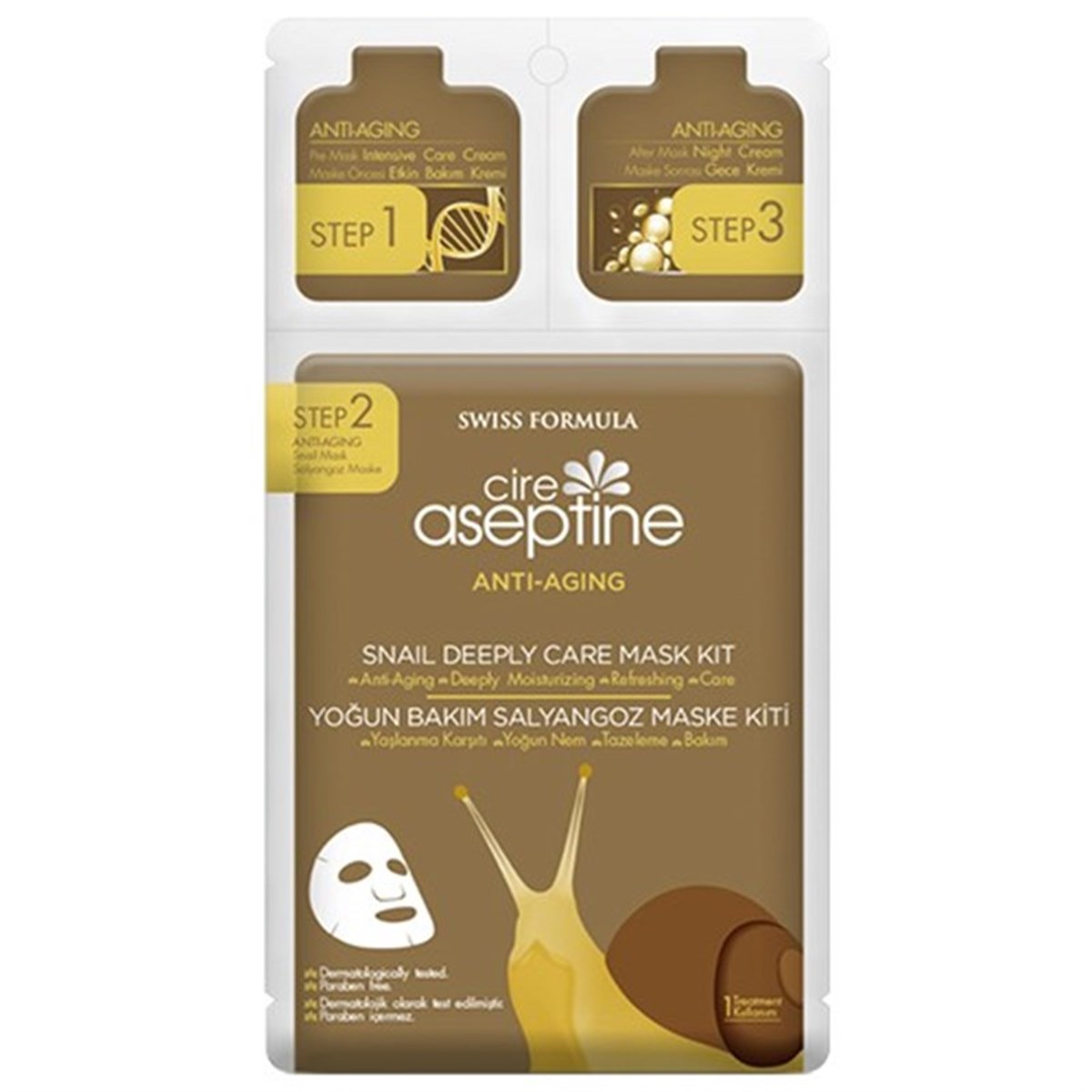 Cire Aseptine Anti Aging Yoğun Bakım Salyangoz Maske Kiti