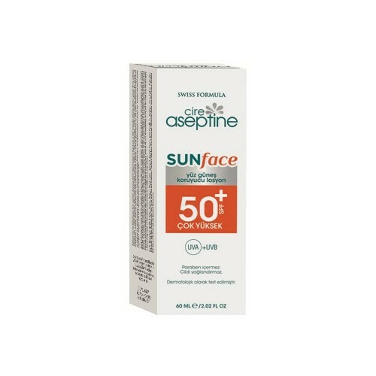 Cire Aseptine SunFace 50 Spf Yüz İçin Güneş Koruyucu Krem 60 ml