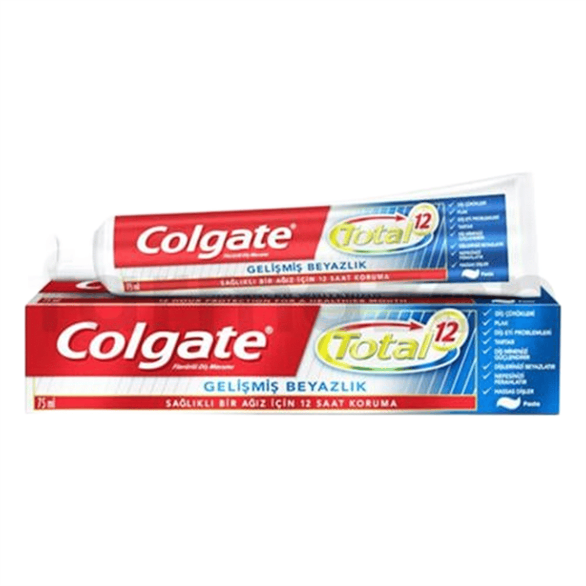 Colgate Total 12 Gelişmiş Beyazlık Diş Macunu 75 ml-Colgate