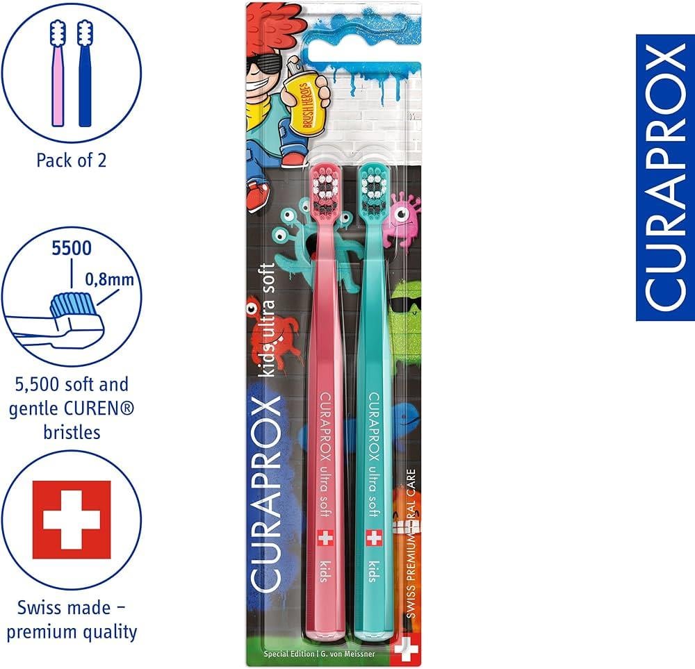Curaprox Grafitti Kids Limited 2'li Çocuk Diş Fırçası-Curaprox