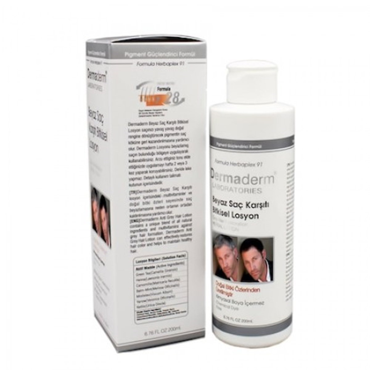 Dermaderm Beyaz Saç Karşıtı Bitkisel Losyon 200 ml