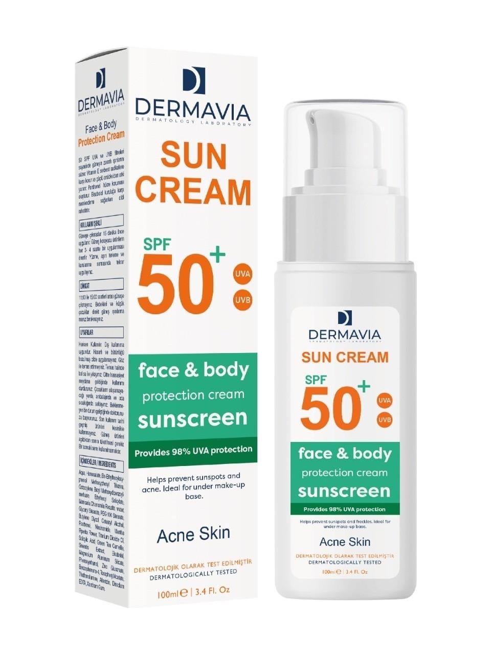 Dermavia Güneş Kremi Akneye Meyilli Ciltler SPF50+ 100 ml-DERMAVIA
