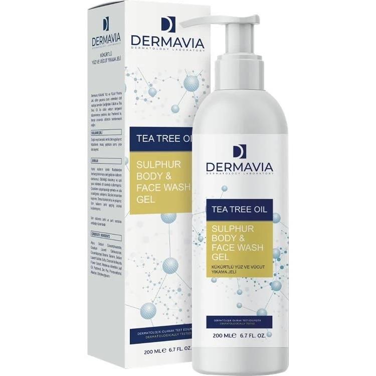 Dermavia Kükürtlü Yüz ve Vücut Yıkama Jeli 200 ml-DERMAVIA
