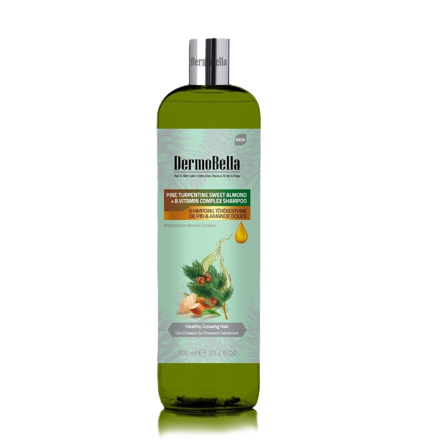 DermoBella Çam Terebentin ve Tatlı Badem Özlü B Vitamin Şampuan 700 ml-DermoBella