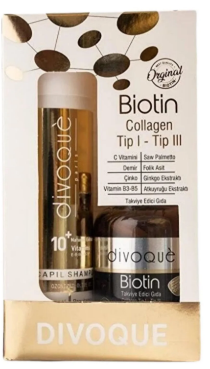 Divogue Biotin 5000 Mcg 60 Tablet + Divoque Procapil Şampuan 200 ml-DİVOGUE