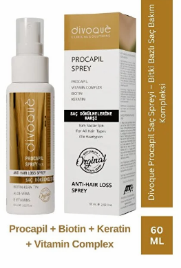 Divoque Procapil Biotin Keratin E Vitamini Dökülme Karşıtı Procapil Sprey 60 ml-DİVOGUE