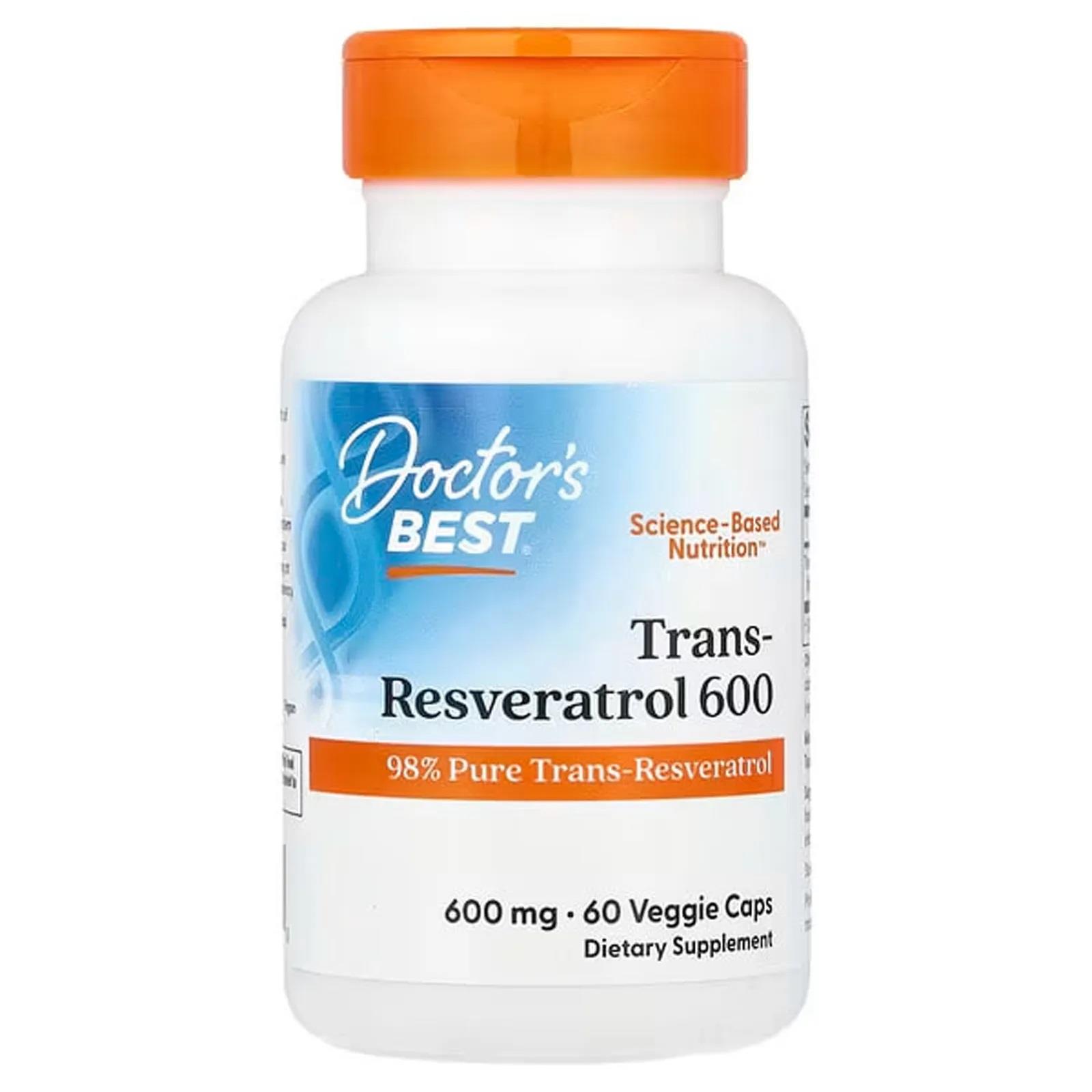 Doctor's Best High Potency Trans-Resveratrol 600 600 mg 60 Veggie Caps-Doctor's Best